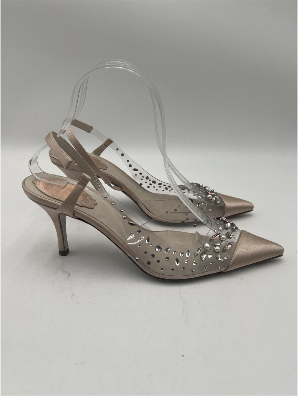 Women’s Rene Caovilla Slingback Heels Beige Size 37.5